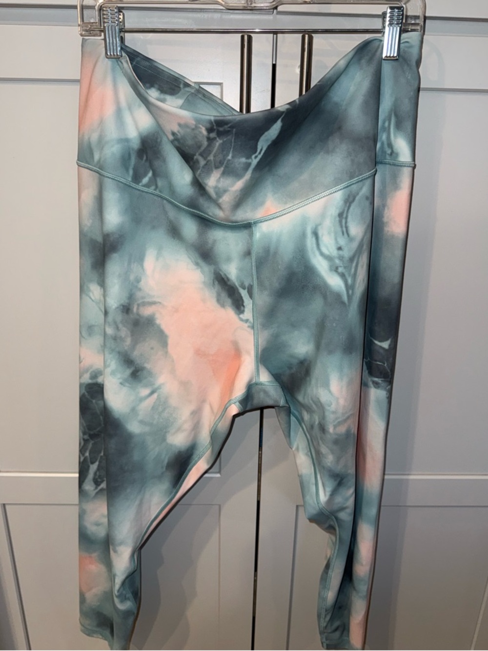 Athleta Elation Printed Leggings 2X Blue Marble High Rise Yoga Tight